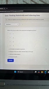 What is the correct order of the statistical investigative proc... | Filo