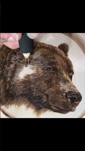 Mesmerizing Bear Portrait Pyrography | Step-by-Step Tutorial, #woodworking #art #therapy