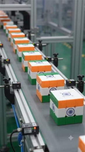 🇮🇳🧩 Tricolour Cube Solvers! 😱🔥 #aishorts #factoryprocess #independenceday #cube #shorts #trending