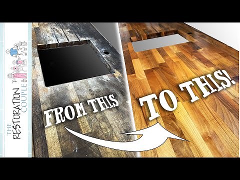 WALNUT WORKTOP RESTORATION - Start to Finish Transformation