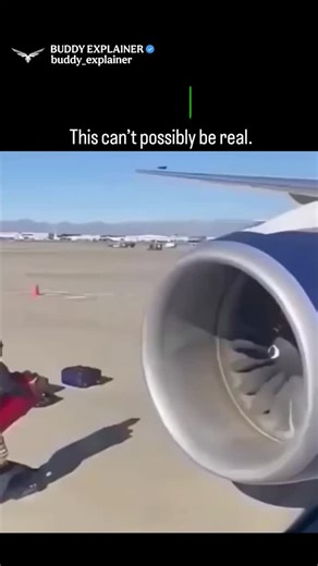 BUDDY EXPLAINER on Instagram: "The post features a 15-second video compilation showing a ground worker’s so-called “survival” after his suitcase and clothes appear to be sucked into an idling jet engine on the tarmac. Styled with “Breaking News” graphics and dramatic sound effects, the clip spread rapidly, pulling in over 4 million views within 24 hours. Viewers were quick to call it out as AI-generated, pointing to clear impossibilities—such as a human emerging unharmed from forces exceeding 10