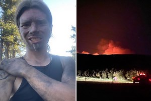 ABP's Bear appears to be covered in soot & ash after fire destroys family's home