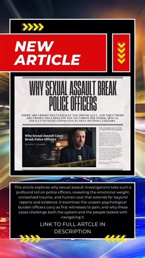 Kevin P. Donaldson on Instagram: "Some cases don’t leave when the uniform comes off. This article looks at why sexual assault investigations are among the heaviest burdens police officers carry—and why that matters for everyone. #PoliceLife #MentalHealthAwareness #Trauma #RealTalk https://www.linkedin.com/pulse/why-sexual-assault-cases-break-police-officers-kevin-p-donaldson-9q2ze"