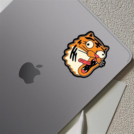 Surprised Tabby Face Sticker - Silly Funny Kawaii Cat, Matte Waterproof Vinyl Decal for Laptop, Water Bottle, and MORE - Etsy