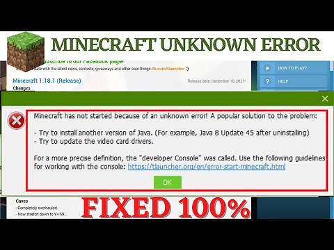 How to fix minecraft has not started because of an unknown error