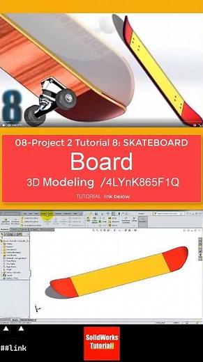 8- SolidWorks | SkateBoard |: Board #3d #design #engineering #solidworks #mechanical #sketch