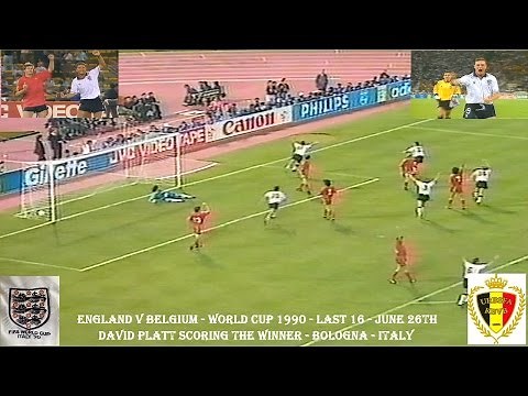 ENGLAND V BELGIUM - WORLD CUP 1990 - DAVID PLATT'S GOAL - 26TH JUNE - BOLGNA, ITALY