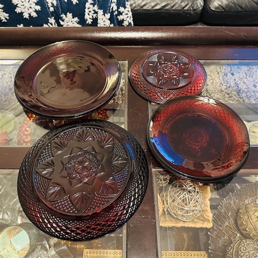 Vintage Cristal D'arques Ruby Red Salad Plates – Elegant Pressed Glass, Set of 4 - Etsy Australia