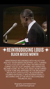Hello, Louis! Here is the third installment of 'Reintroducing Louis!' #BlackMusicMonth | Louis Armstrong