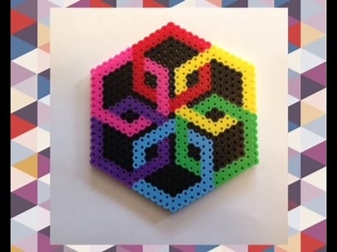 DIY Perler Bead Geometric Design Tutorial//Satisfying Optical Illusion Perler Bead Creation!!