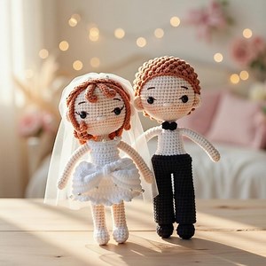 Crochet Wedding Couple Amigurumi Pattern, Bride Groom Doll Tutorial (PDF) - Etsy