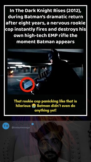 The Dark Knight Rises (2012) – Rookie Cop Accidentally Destroys His Own Gun!