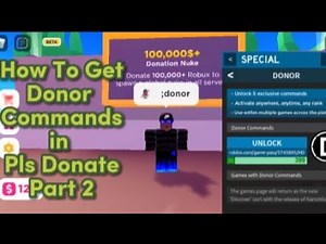 How To Get Donor Commands In Pls Donate Part 2