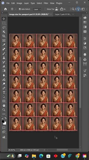 Photoshop 2026 – Passport Size Photo Sheet Kaise Banaye (Step by Step Hindi)