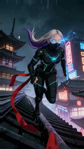RUNNING THROUGH NEO-TOKYO 🏮🏙️ #CYPHÀ #Cyberpunk #Shorts