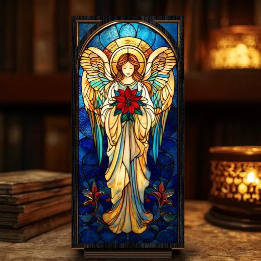 Angel Suncatcher Candle Holder: Cling Religious Art Christian Art, Memorial Gift for Mom, Christian Gift Idea, Spiritual Decor Gift for Home - Etsy