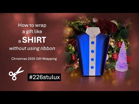 Tutorial 🎁 Gift Wrapping like a SHIRT 🎊 #giftwrapping #226stulux #christmas