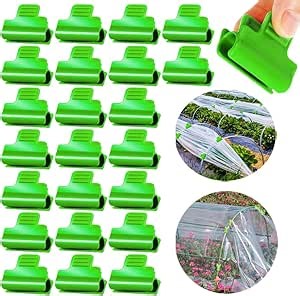 24pcs 19mm Garden Hoops for Netting, Greenhouse PVC Tube Clip for 18-20mm Poles, Garden Buildings Shading Net Rod Tube Clip Film Row Fixing Cover Tunnel Hoop Clips, Non-Slip, Green