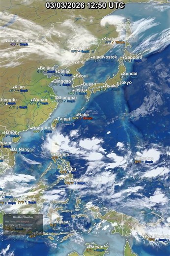 East Asia & Western Pacific 24 Hour Satellite Weather | March 03, 2026 #shorts