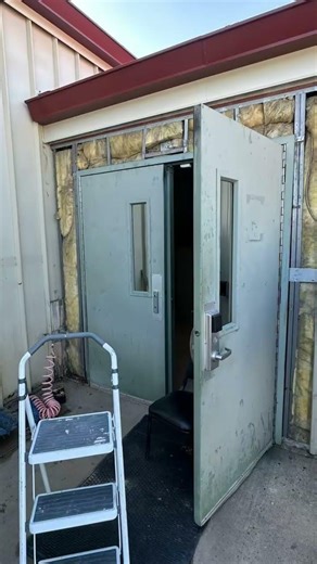 Replacing old metal exit doors and replace with new ones stay tuned for updates #reels #construction