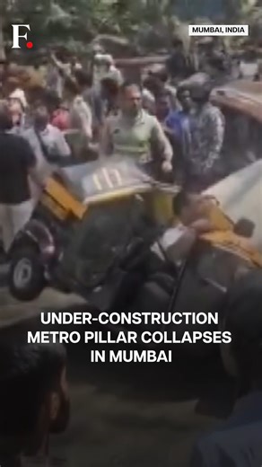 #FPReels| Mumbai: Under-Construction Metro Pillar Collapse Kills One A tragic accident unfolded in Mumbai after an under-construction metro pillar collapsed, killing at least one person and injuring three others. The concrete pillar crushed vehicles passing below. Emergency teams rushed to the spot and rescued the injured. Authorities have launched an investigation to determine the exact cause of the collapse. | Firstpost
