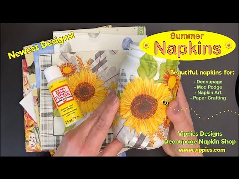 NAPKINS for “DECOUPAGE, MOD PODGE, PAPER CRAFTING and NAPKIN ART” / 5-22-22 / www.vippies.com