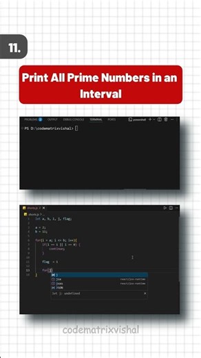 🔴 JavaScript Program to Print All Prime Numbers in an Interval | Trial Division Method #primenumber