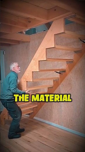 Retractable Wooden Staircase: Innovation and Practicality in One Design! #diy #constructionlife