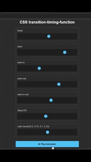 How Transition timing properties work in CSS #shorts #viral #coding #programming