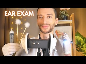 ASMR Midnight Ear Exam - Fluffy ear picks, Ear Massage, Ear Cleaning, Triggers