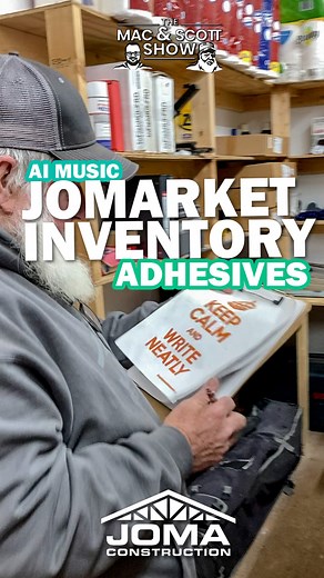Scott takes inventory of our JOMArket adhesives. The JOMArket is our in-house stock of commonly needed items and consumables for remodeling. This market saves us precious time by reducing trips to ‪ Lowe's Home Improvement . You can copy and paste your inventory sheet into SUNO to make music to enhance your business. We love adhesives by ‪ Sashco, Inc. GE Sealants ‪ LOCTITE Titebond DAP Global Inc. ‪ | JOMA Construction