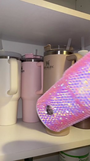 Blinged Out Pink Stanley Cup - Sparkly Glitter Tumbler