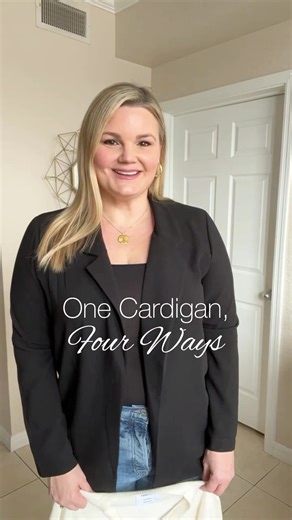 2.4K views · 50 reactions | One cardigan, four ways! Shop each outfit by tapping on the link I put in the comments! #everydayoutfit #midsizestyle #styleinspo #orlandofl | Fabulously Overdressed | Facebook