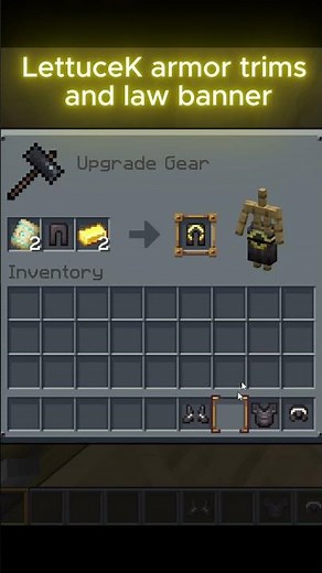 LettuceK armor trims and banner #law #minecraftshorts #minecraft #minecraftutorial