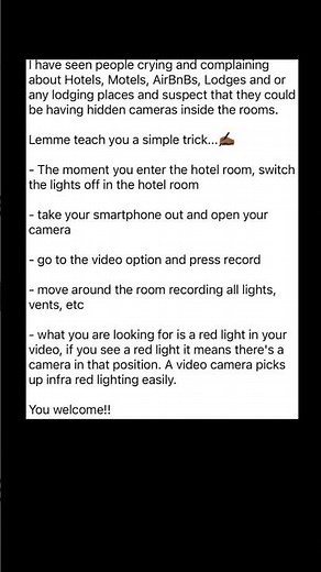 how to check hotel rooms for hidden cameras | Subscribe for more #motivation 😊👍
