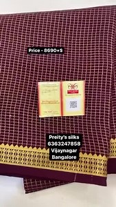 Pure Mysore Crepe silk saree Rs. 8690+$ Worldwide shipping available...