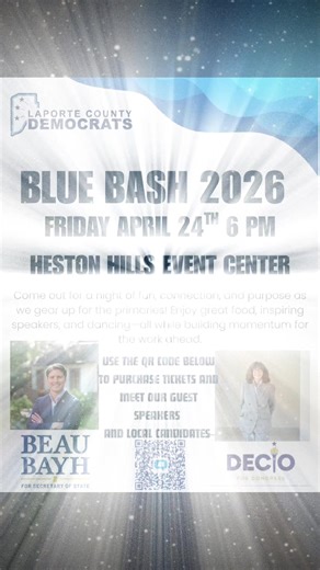 Mark your calendar! We'll see you at the Blue Bash 2026! #laportecounty #indianademocrats #michigancityindiana #laporteindiana #westvilleindiana