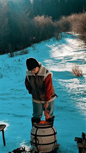 Lighting a Tandoor with Sparklers in the Snow. #WinterCamping #OutdoorCooking #MountainLife