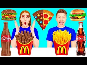Real Food vs Chocolate Food Challenge | Funny Moments by ChallengeTeen