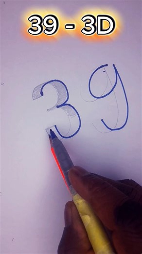 Plz help me to get 1000 Subscribers. How to Draw 39 in 3D | Satisfying 3D Number Drawing #shorts
