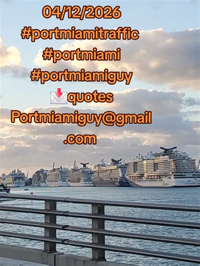 PortMiami this morning 🚗⚠️ (7 ships I-95 issues) 4/12/2026 – MacArthur Causeway → PortMiami Quick update before heading into the tunnel. Today we have 7 ships at PortMiami, and traffic is already expected to build—especially around Terminals D, E, and F: • Carnival Celebration at Terminal F • Celebrity Beyond at Terminal E • Another Celebrity ship right next to it That area is going to see the most movement. On top of that: • I-95 North → South lanes drop from 4 to 2 near Golden Glades • Expres