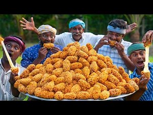 FRIED CHICKEN | CHEESE NOODLES CHICKEN | Cooking & Eating in Village | Potato Cheese Chicken Recipe