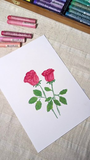 Learn to Draw Roses Using Oil Pastels!