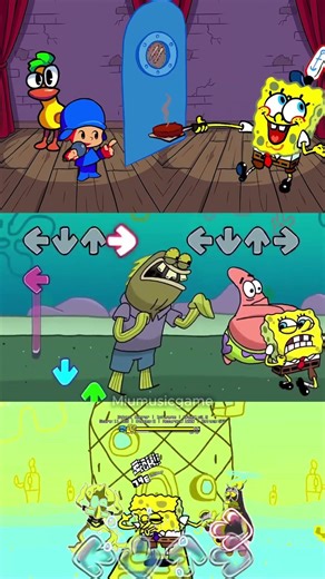 Golden but pocoyo vs spongebob fnf character test #fnf #fnfmod #golden