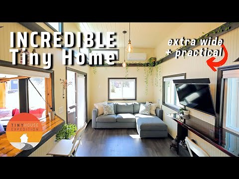 Passionate builder lives in Impressive Bright & SPACIOUS Tiny House!