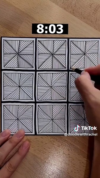 the 30 minute doodle challenge 🖤🤍 I thought this would be easy compared to the 15 minute doodle challenge, but I was wrong 🤣 I ended up rushing myself quite a bit to finish on time, but I made it (with a couple mistakes. Can you spot them?) #doodlechallenge #createeveryday #patterns #relaxingvideos #doodlewithme