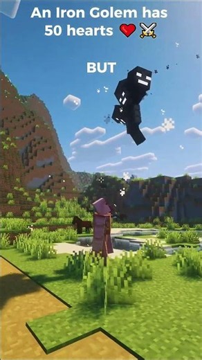 50 Hearts vs 2 Hearts Which Golem Wins ❤️⚔️ #minecraft #shorts #gaming