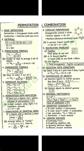 📘 Permutation & Combination – COMPLETE CHAPTER Basic #PermutationAndCombination