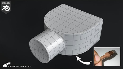 【Blender】硬表面布线建模这个线缆接口实用形状