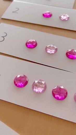 Easy to understand by touch! Jewel number cards✨Use 100 yen jewel stickers💎 #educational #crafts ...